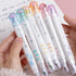 Double-Headed Cute Light Color Eye Protection Highlighter Markers, 6-Pack of 12 Flat Heads for School Supplies
