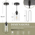 2 Pack) CANMEIJIA Modern Black Farmhouse Pendant Light with Glass Shade, Industrial Pendant Lighting, Island Lights