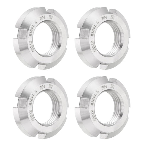 uxcell M18 x 1.5mm - 4Pcs Retaining Round Nuts, 304 Stainless Steel Lock Nut for Rolling Bearings, Silver