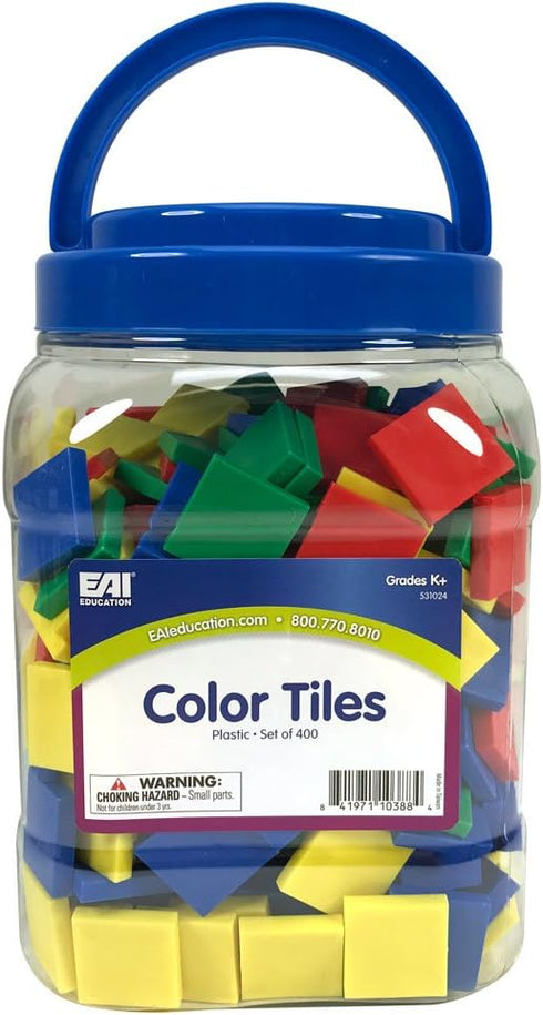 Set 400 EAI Education Color Tiles: Plastic - of in a Jar