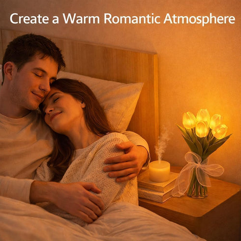 HJJMIEV 15 Radiant Romantic Tulip Light, PCS Twinkling LED Tulips that Never Fade, Flower Shaped Night Light