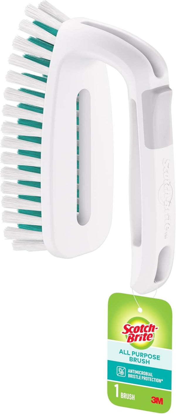 Scotch-Brite All Purpose Brush Durable Bristles for Tile Floors, Walls, Shower Doors,