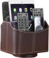 YAPISHI 360 Degree Spinning Leather Remote Control Holder, Desk Caddy/Box, Coffee Table Organizer for Media, Calculator