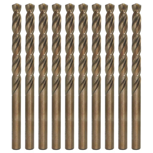 M35 Cobalt Drill Bit Set, 6.5mm, 10 Pieces for Hard Metals Like Stainless Steel, Cast Iron, Exceptional Heat