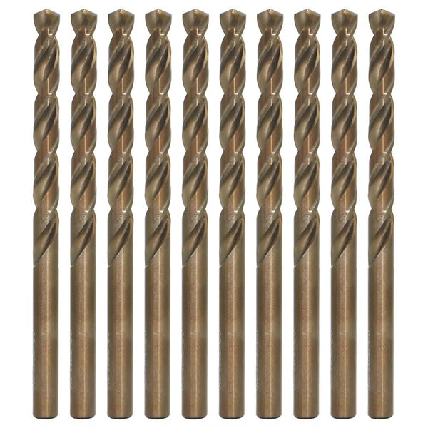 M35 Cobalt Drill Bit Set, 6.5mm, 10 Pieces for Hard Metals Like Stainless Steel, Cast Iron, Exceptional Heat