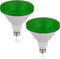 Par38 Green Light Bulb, 15W (100W Equivalent) E26 Green Flood Lights, 2 Pack for Party Decoration, Porch, Holiday