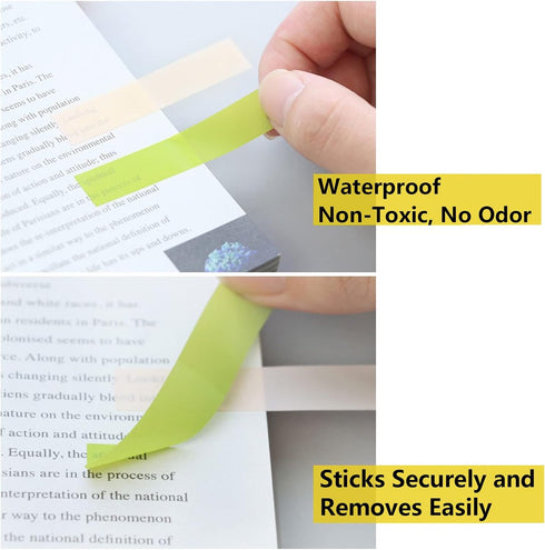 ELII 5400PCS Books Tabs for Annotating - Sticky Tabs Clear Sticky Notes, Morandi Page Markers for Notebooks