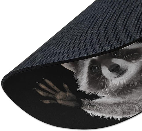 Non-Slip Round Mousepad, WIRESTER Racoon Hands Out Mouse Pad for Home, Office, and Gaming Desk