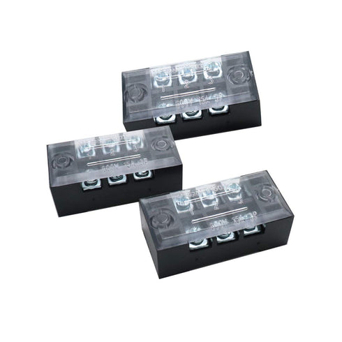 Luomorgo TB-1503 3 Position Double Row Screw Terminal Strip, 10pcs