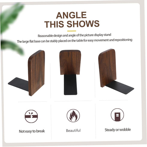Decorative Walnut Finish Bookend for Desk Organization