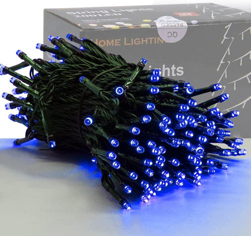HOME LIGHTING 66ft Christmas Decorative Mini Lights, 200 LED Green Wire Fairy