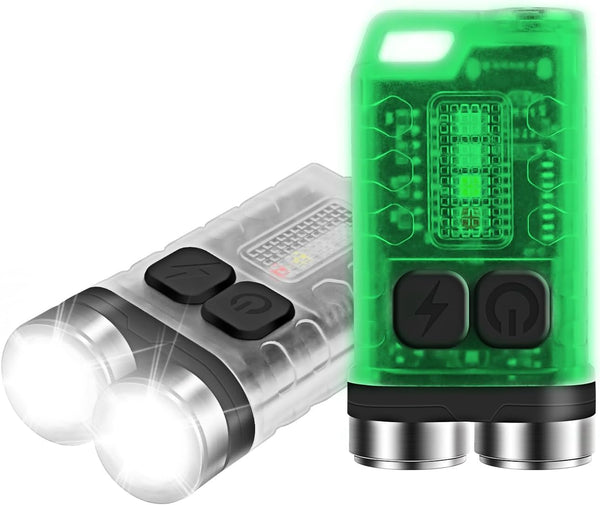 BORUIT V3 Mini Powerful Keychain Flashlights with Red UV Blue Light,High Lumens