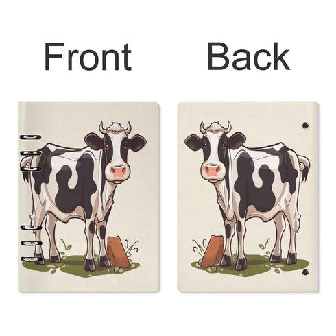 A5 90 VstaDank Dairy Cow Notebooks Hardcover Spiral Notebook Removable College Ruled Paper Leather Journal Notebooks