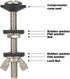 Universal Toilet Tank to Bowl Gasket & Bolts, 2 Kind Gasket and 4 Pieces 5/16 * 3.15 Inch Toilet Tank Bolts