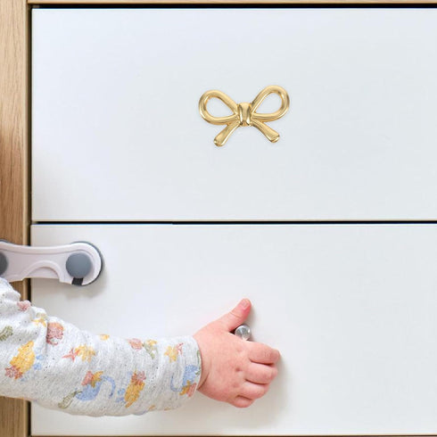 1pcs SEWACC Brass Bow Drawer Dresser Pull Bow Tie Cabinet Handle Metal Decorative Shoe Cabinet Pull for Drawer Bedside