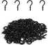 RELBRO 100 Pcs Black Mini Screw Hooks, 1/2 Inch Tiny Metal Screw in Jewelry Hooks for Crafts, Keys, Plants