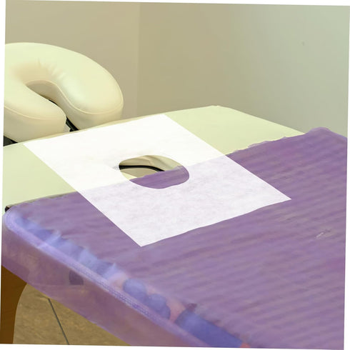 100pcs Vaguelly Disposable Headrest Covers for Massage Tables and Chairs Non-woven Face Rest White Salon Bed Covers