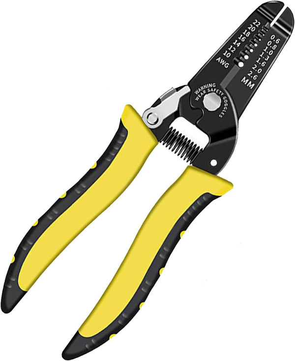 7-inch Wire Stripper/Wire Crimping Tool, 10-22 AWG, Wire Cutter, Crimper, Cable Stripper, Multi-Function Hand Tool