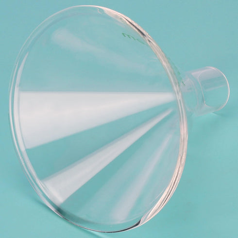 Glass Powder Funnel Short Stem Funnel Heavy Wall Borosilicate Glass 100 mm Top Diameter