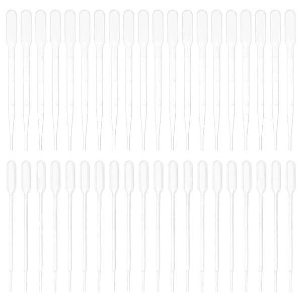 PATIKIL 200pcs Disposable Transfer Pipettes, 1ml 3ml LDPE Polyethylene Plastic for Liquid Transfer, Clear