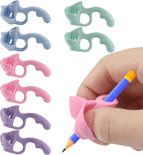 Kyuionty 8 Pcs Silicone Pencil Grips for Kids Handwriting, Multicolor Aid Pencil Holder