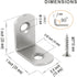 SDTWZW 1" 90 Pack 16, L Bracket Corner Brace Degree Right Angle Metal Support Fastener for Wood Shelves Furniture Desk