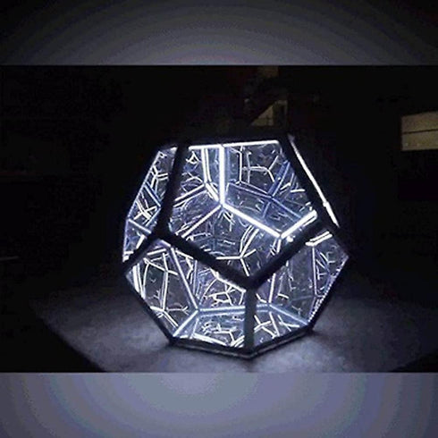 WBTY Dodecahedron Art Light, Space LED Light Adjustable Color Light, Creative Cool Infinite Color Night Light Ambient