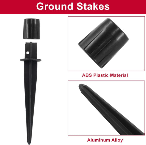 8 Pack 5.3 Inch Metal Stakes, Black Solar Light Replacement Stakes for Yard Landscape Garden Pathway Patio Lamps Pole