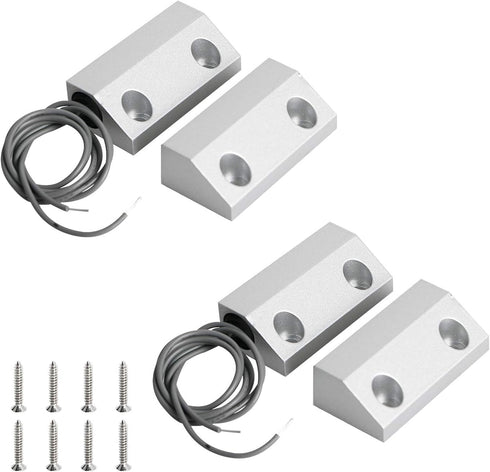 Aoje-Link MC-56 NC Wired Magnetic Switch Door Window Reed Switch Micro Alarm Security Silver Gray 2pcs