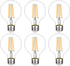 G25 LED Edison Vanity Globe Light Bulbs, 6W Equivalent to 60W, G80 Dimmable, 700LM, E26 Medium Base, 6 Pack