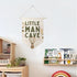 ArtisaEura Little Man Cave Wall Canvas Banners, Hot Air Balloon Nursery Decor, Baby Animal Hanging Display Pennant