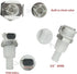 2PCS 1/4" 3/8" 5/16" Plastic Tube In-Line Hose Quick Connector with Shut-Off Valve, Female Quick Connect