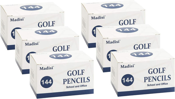 Madisi 2 HB Golf Pencils, 3.5" Mini Pre-Sharpened Pencils, 6 Boxes, 864 Count