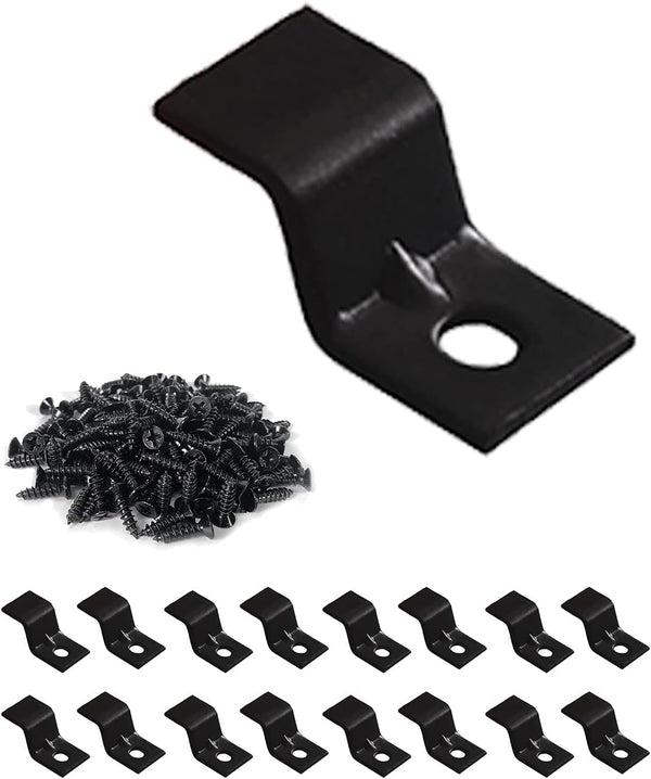 Table Top Fasteners, Z Clips for Table Tops, 20 Packs (Black)
