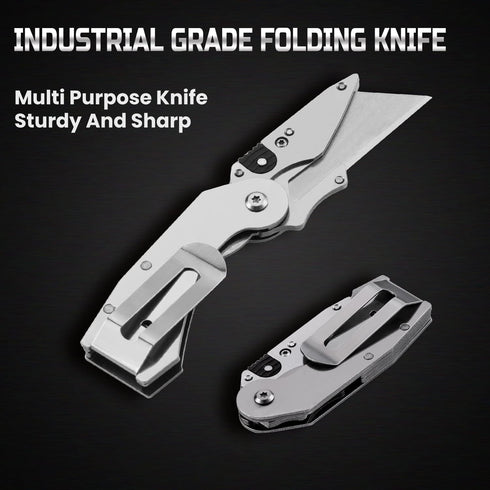 6-Pack C6SL) Lichamp Folding Utility Knife Box Cutter, Quick Change Razor Knife Utility Pocket Construction Blade