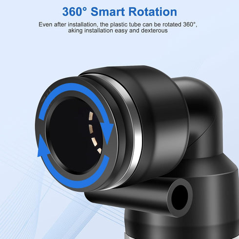 12 Pcs Push to Connect Fittings 1/2 Inch Tube OD x 3/8 Inch NPT Thread Pneumatic Male Straight and Elbow Quick Connect