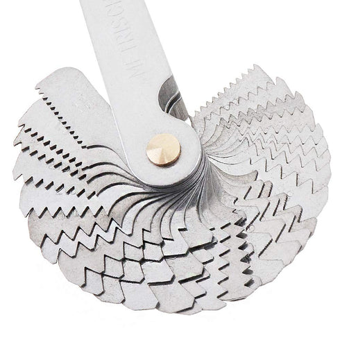 4PCS Metric & Imperial Screw Gauge for Industrial Measurement, SAE Whitworth & Metric Thread Pitch