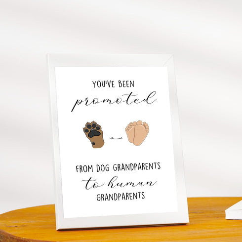 OJsensai Funny Pregnancy Announcement for Grandparent, Cute Pregnancy Revel Card for Grandparent, Promoted from Dog