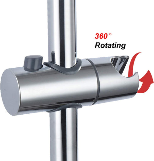 360 Adjustable Shower Head Holder for Slide Bar, Universal Handheld Shower Bracket with Rotation, Wall Mount Bathroom