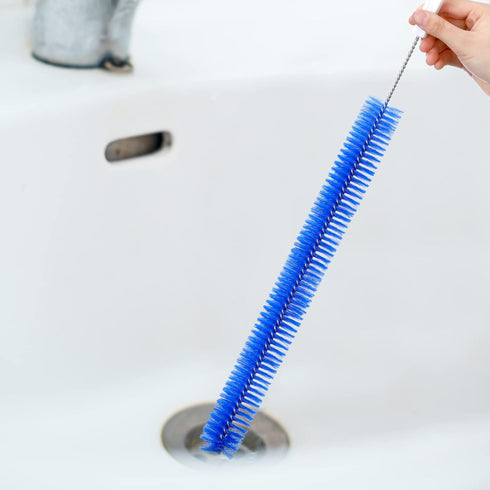 2 Pcs Drain Cleaner Brush, 15 Inches Extra Long Handle Scrub Cleaner for Kitchen, Pipes, and Dishwasher