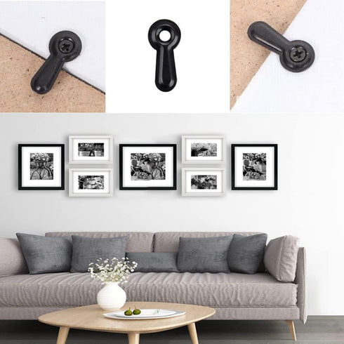 320PCS Picture Frame Turn Button Fasteners Set with Screws for Hanging Pictures, Drawing Crafts, Photos, Black