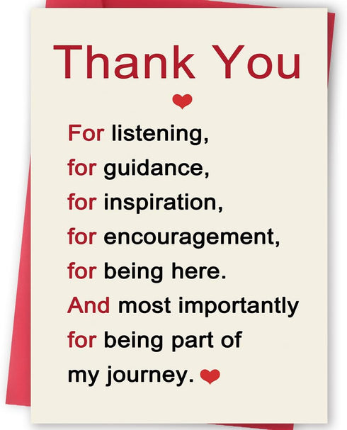 FANCYLUCKY Thank You Card, Appreciation Card for Teachers Mentors Colleagues Friends Family, Thank