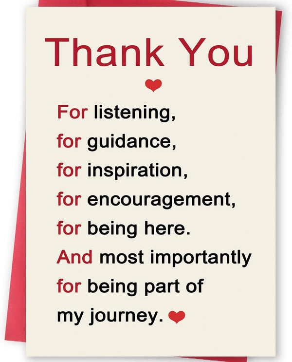 FANCYLUCKY Thank You Card, Appreciation Card for Teachers Mentors Colleagues Friends Family, Thank