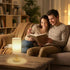 Set 2 Dimming 2700K Spaces(5W 50K Touch Bedside Table Lamps of - Stepless USB Powered, Minimalist Wood Base Linen