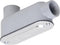 TayMac RLB100 Threaded LB Conduit Body, Die Cast Aluminum, Stamped Steel Cover, 1-Inch, Gray