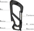 KeyUnity KS00BK Carabiner Clip Multitool - Stainless Steel 7 Tools in 1 | Quick Release Clasp | Wrench | Screwdrivers |