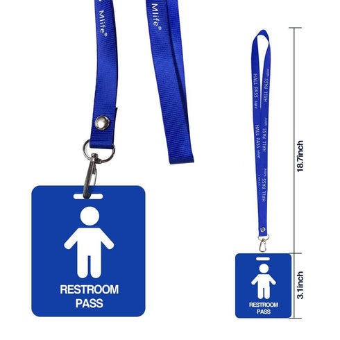 Unbreakable PVC Hall Pass Lanyards, Mlife School Passes Set for Teachers, 12 Pack Hall, Bathroom, Library, Office and