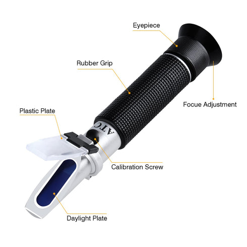 Optics Alcohol Refractometer, Automatic Temperature Compensation Alcohol Meter for Measuring Spirit Alcohol Content
