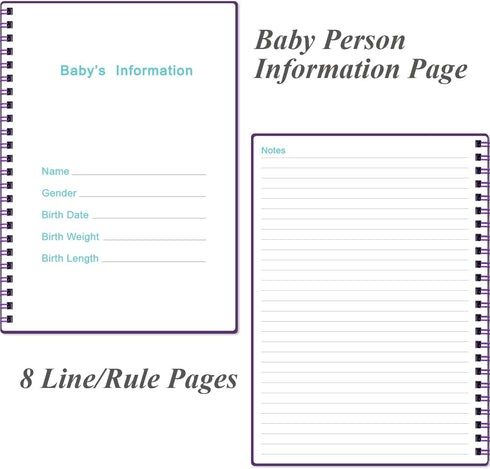 A5 150 Heveboik Baby's Daily Log Book - Baby's Tracking for Newborns, Easy to Fill Pages to Track and Monitor Your