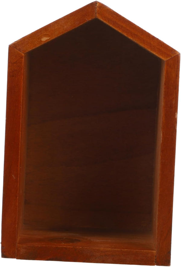 SOLUSTRE House Shaped Shelf Desk Side Storage Organizer Retro Display Stand Small